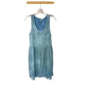 Black Swan Silk lace dress L sleeveless Blue